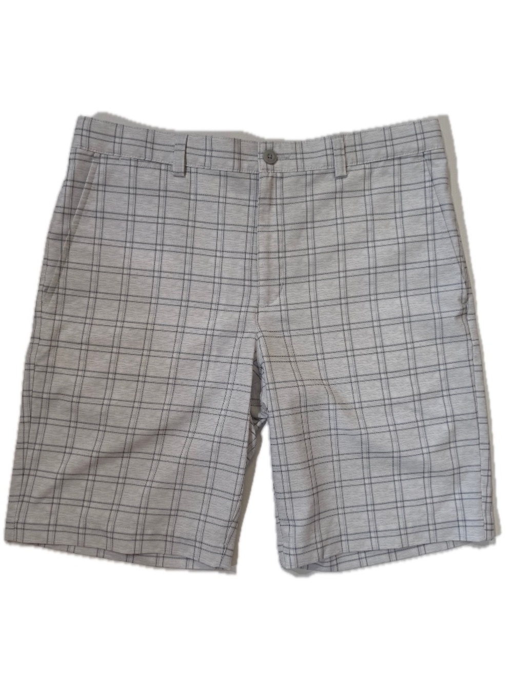 PGA TOUR Shorts Boys XL Gray Plaid Chino Golf Performance Twill Polyester